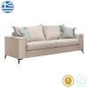 Verona pakoworld 3-seater sofa cream fabric with mint cushions 225x93x100cm