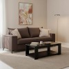 Verona pakoworld 3-seater sofa dark grey fabric with beige cushions 225x93x100cm
