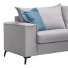 Verona pakoworld 3-seater sofa light grey fabric with blue cushions 225x93x100cm