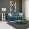 Verona pakoworld 3-seater sofa blue fabric with light grey cushions 225x93x100cm