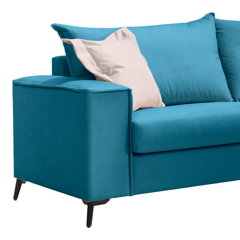 Verona pakoworld 3-seater sofa petrol fabric with beige cushions 225x93x100cm