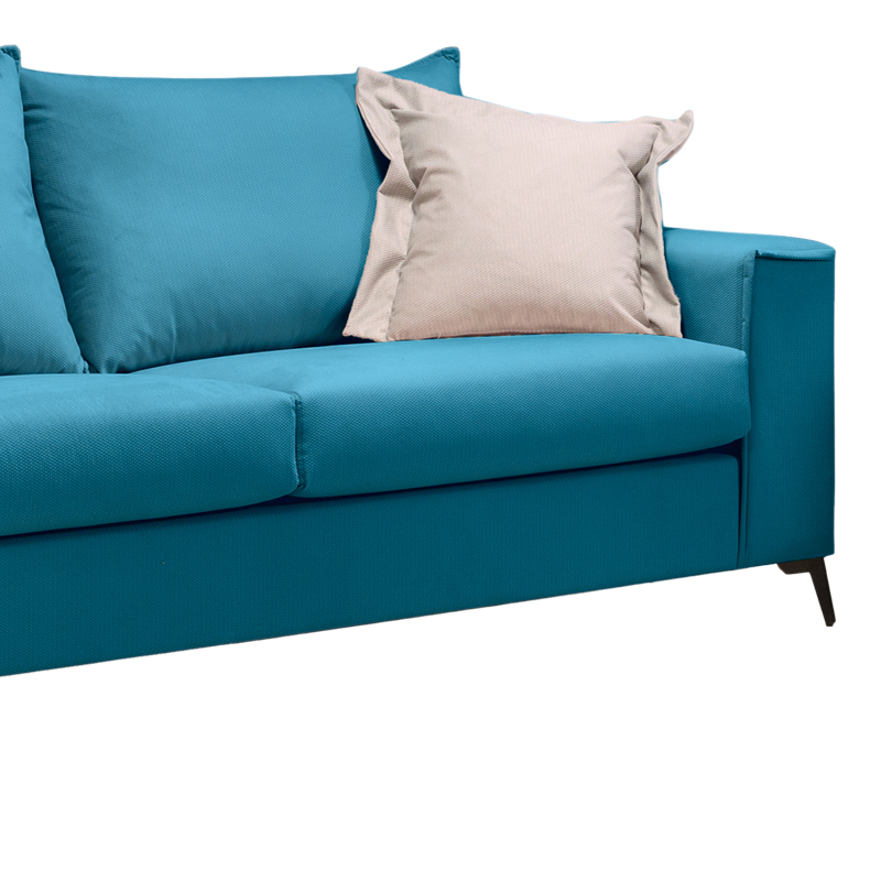 Verona pakoworld 3-seater sofa petrol fabric with beige cushions 225x93x100cm