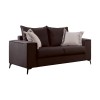 Verona pakoworld 2 pieces sofa set dark grey fabric with beige-colored cushions