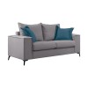 Verona pakoworld 2 pieces sofa set light grey fabric with blue-colored cushions