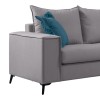 Verona pakoworld 2 pieces sofa set light grey fabric with blue-colored cushions