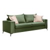 Verona pakoworld 2 pieces sofa set dark green fabric with cream colored cushions
