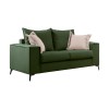 Verona pakoworld 2 pieces sofa set dark green fabric with cream colored cushions