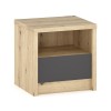 Nightstand Lavinia pakoworld with 1 drawer anthracite-sonoma color 46.5x39.5x45.5cm
