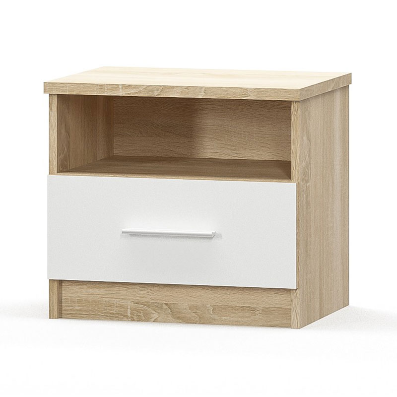 Nightstand Geneva pakoworld color natural-white 50x37x45.5cm Nightstand Geneva pakoworld color natural-white 50x37x45.5cm