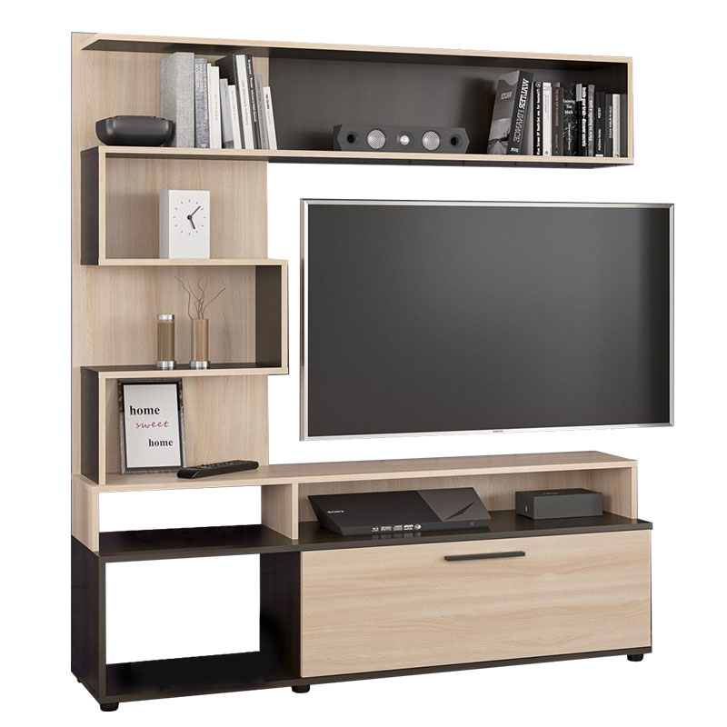 TV unit Jasper pakoworld color wenge-natural 151.5x37.5x169.5cm TV unit Jasper pakoworld color wenge-natural 151.5x37.5x169.5cm