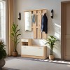 Entrance furniture Jamie pakoworld color natural-white 100x27.5x187cm