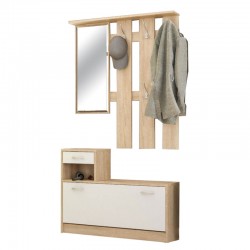 Entrance furniture Jamie pakoworld color natural-white 100x27.5x187cm Entrance furniture Jamie pakoworld color natural-white 100x27.5x187cm
