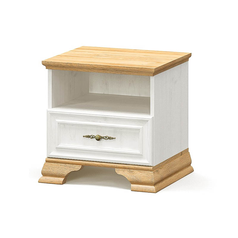 Jaden Bedroom Set with Oak Bed - White 160x200cm Set of 4pcs