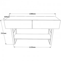 Κονσόλα Vien pakoworld oak-μαύρο 139x43x75,5εκ