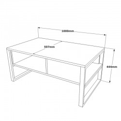 Τραπέζι σαλονιού Honora pakoworld oak-μαύρο 100x60x44,5εκ