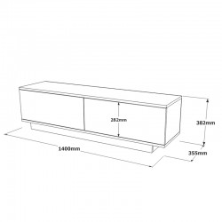 Έπιπλο τηλεόρασης Zoeva pakoworld γκρι cemento 140x35,5x38εκ