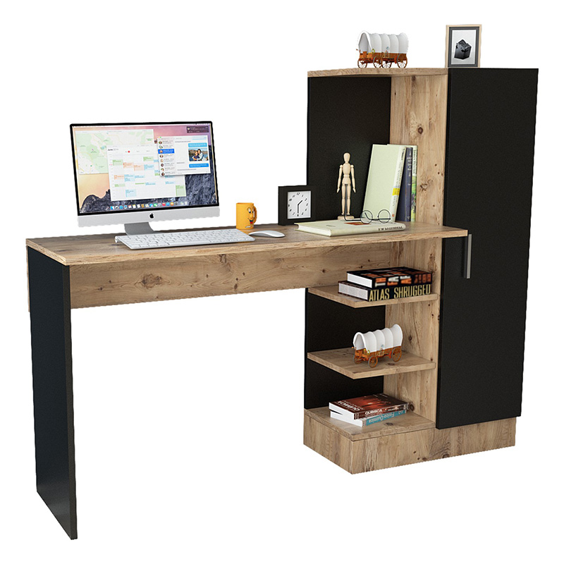 Kary pakoworld desk with shelf color black-oak 152,5x40x120cm Kary pakoworld desk with shelf color black-oak 152,5x40x120cm