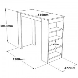 Τραπέζι μπαρ Riff pakoworld λευκό-sonoma 120x51.5x101.5εκ