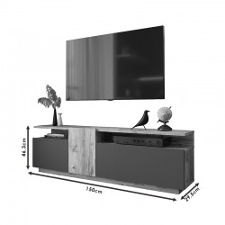Έπιπλο τηλεόρασης Elana pakoworld sonoma-λευκό 150x29.5x46.3εκ