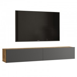 Dello pakoworld wall TV unit anthracite-sonoma color 180x31.6x29.6cm Dello pakoworld wall TV unit anthracite-sonoma color 180x31.6x29.6cm