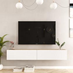 Dello pakoworld wall TV unit white-sonoma color 180x31.6x29.6cm Dello pakoworld wall TV unit white-sonoma color 180x31.6x29.6cm