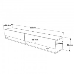 Έπιπλο τηλεόρασης επιτοίχιο Roscoe pakoworld sonoma 180x31.6x29.6εκ