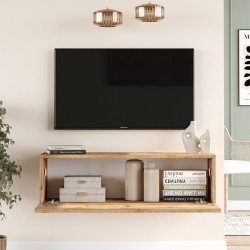 Serit pakoworld wall TV unit sonoma color 100x31.6x29.6cm Serit pakoworld wall TV unit sonoma color 100x31.6x29.6cm