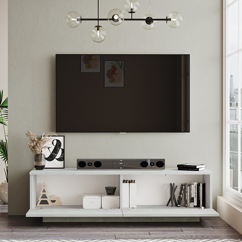 TV cabinet Zoeva pakoworld grey antique 140x.35x38.2cm TV cabinet Zoeva pakoworld grey antique 140x.35x38.2cm