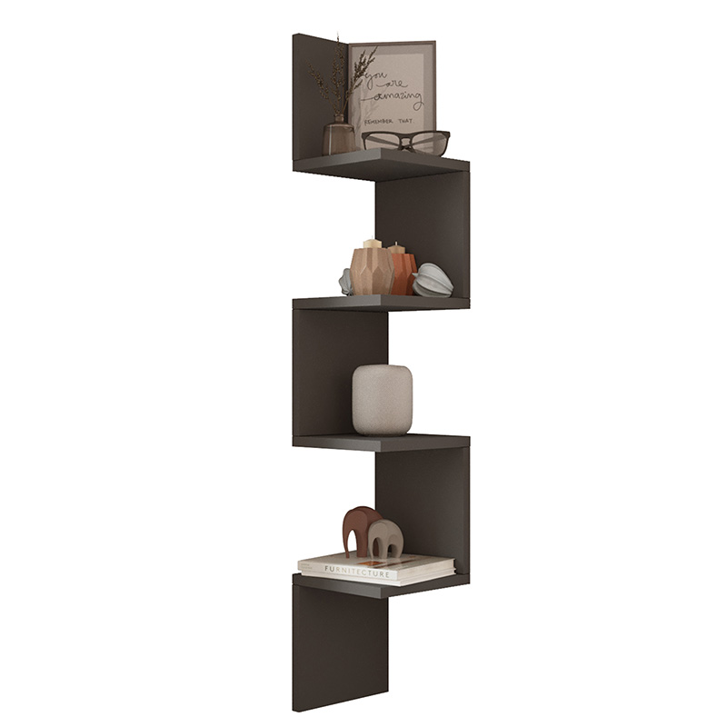 Wall shelf Belinda pakoworld in anthracite color 22x22x117.2cm