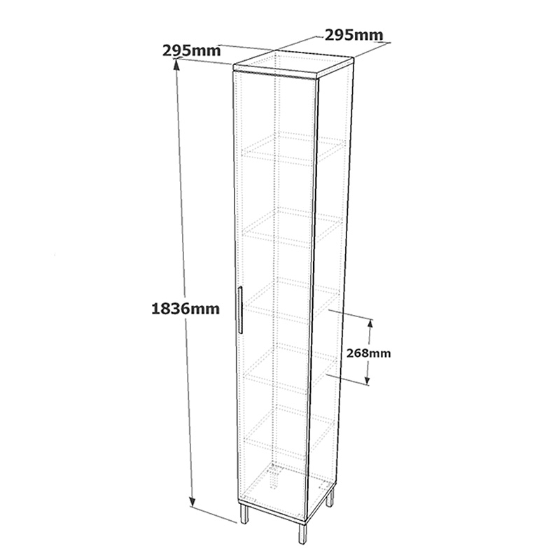 Ντουλάπι-στήλη Aurelius pakoworld ανθρακί-μόκα 29.5x29.5x183.6εκ