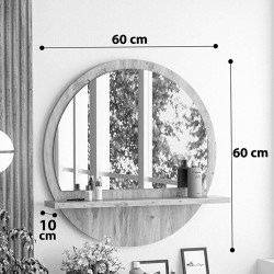 Jaklyn pakoworld melamine mirror in natural shade 62x6x62cm Jaklyn pakoworld melamine mirror in natural shade 62x6x62cm