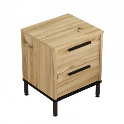 Nightstand Nako pakoworld black metal and melamine in natural shade 40x35.5x48.8cm Nightstand Nako pakoworld black metal and melamine in natural shade 40x35.5x48.8cm