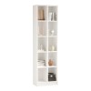 Oteca 10-seat bookcase pakoworld in white shade 51.1x25.4x180cm