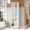 Oteca 10-seat bookcase pakoworld in white shade 51.1x25.4x180cm