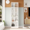 Oteca 10-seat bookcase pakoworld in white shade 51.1x25.4x180cm