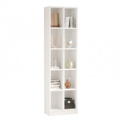 Oteca 10-seat bookcase pakoworld in white shade 51.1x25.4x180cm Oteca 10-seat bookcase pakoworld in white shade 51.1x25.4x180cm
