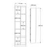 Oteca 10-seat bookcase pakoworld in white shade 51.1x25.4x180cm