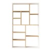 Bookcase Boteca 10-seater pakoworld in oak-white shade 75x22x123.6cm