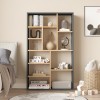Bookcase Boteca 10-seater pakoworld in oak-anthracite shade 75x22x123.6cm