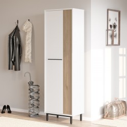 Shoe rack Scarpiera 9-seater pakoworld in natural-white shade 57.2x35.5x185.65cm Shoe rack Scarpiera 9-seater pakoworld in natural-white shade 57.2x35.5x185.65cm