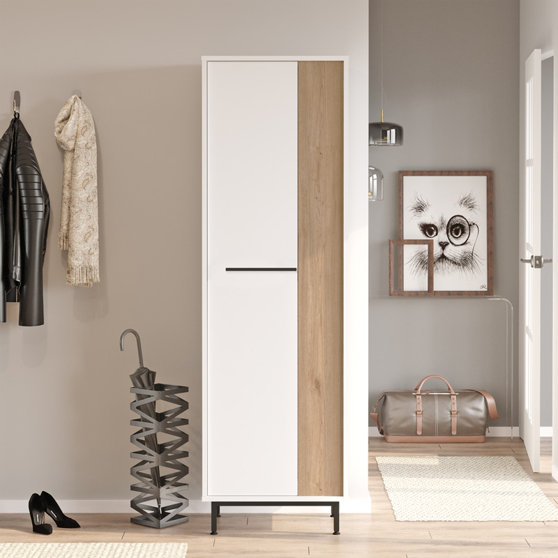 Shoe rack Scarpiera 9-seater pakoworld in natural-white shade 57.2x35.5x185.65cm Shoe rack Scarpiera 9-seater pakoworld in natural-white shade 57.2x35.5x185.65cm