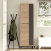 Shoe rack for 18 pairs Scarpiera pakoworld in natural-anthracite shade 57.2x35.5x185.60cm