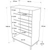 Shoe rack Kinga 5 shelves pakoworld in white 72x35.5x105.6cm