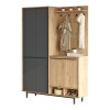 Cloat entrance furniture with storage space pakoworld in natural-anthracite shade 147.4x35.5x195.6cm