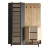 Cloat entrance furniture with storage space pakoworld in natural-anthracite shade 147.4x35.5x195.6cm