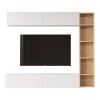 Σύνθετο σαλονιού Compo επιτοίχιο pakoworld σε oak-λευκό απόχρωση 169,10x25,8x143.5εκ
