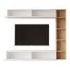 Σύνθετο σαλονιού Compo επιτοίχιο pakoworld σε oak-λευκό απόχρωση 169,10x25,8x143.5εκ