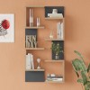 Pomar pakoworld wall shelf in natural-anthracite shade 47.2x14.5x92.5cm