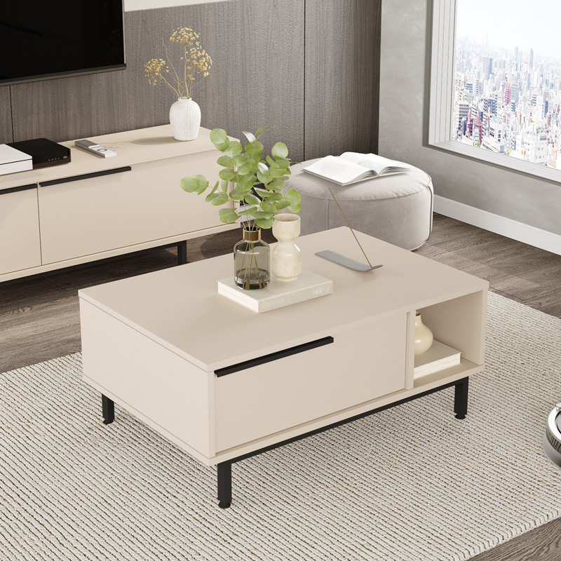 Coffee table Frixton pakoworld in cappuccino color 90x60x37.5cm