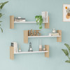 Wall shelf Mento pakoworld white with oak color 75.6x14.5x23.6cm